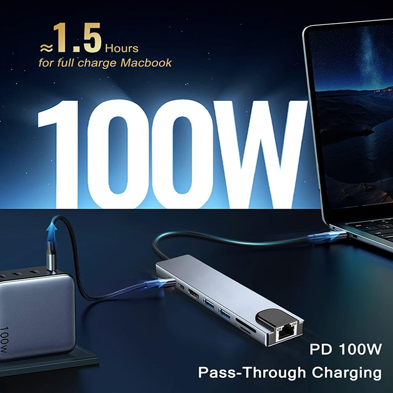 Hub USB Tipe C 8 In 1 untuk Ma - Home Assistant Sd ulasan dan harga