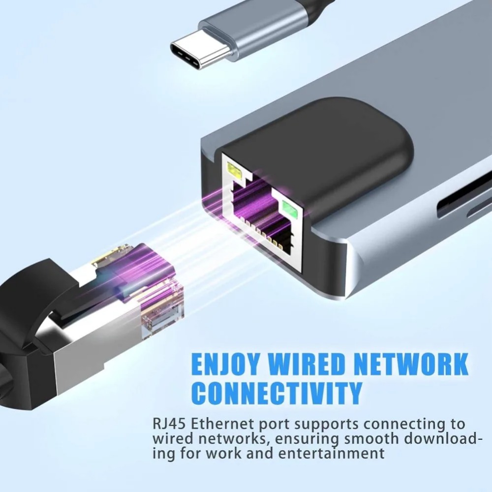 USB C Hub 8/7 in 1 4K HDMI Ada - Home Assistant Sd ulasan dan harga