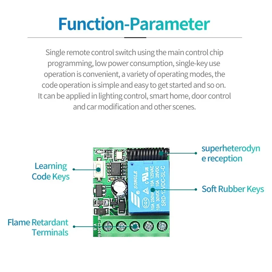 DC 12V Remote Control Smart Sw - 433Mhz Receiver Module ulasan dan harga
